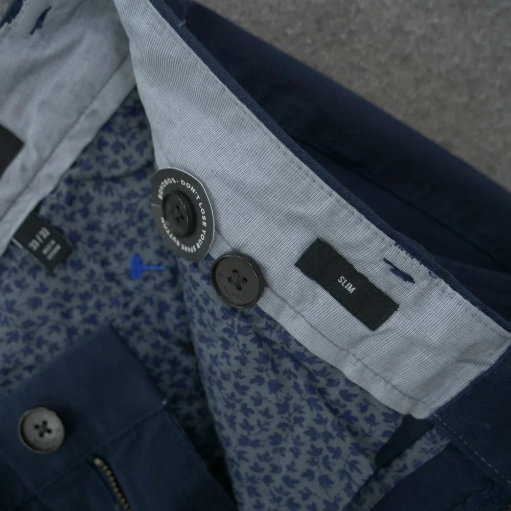 Bonobos Pants Mens 32 Blue Chinos Flat Front Mid Rise Golf Casual Zip Slim